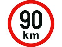 Samolepící štítek 90 km
